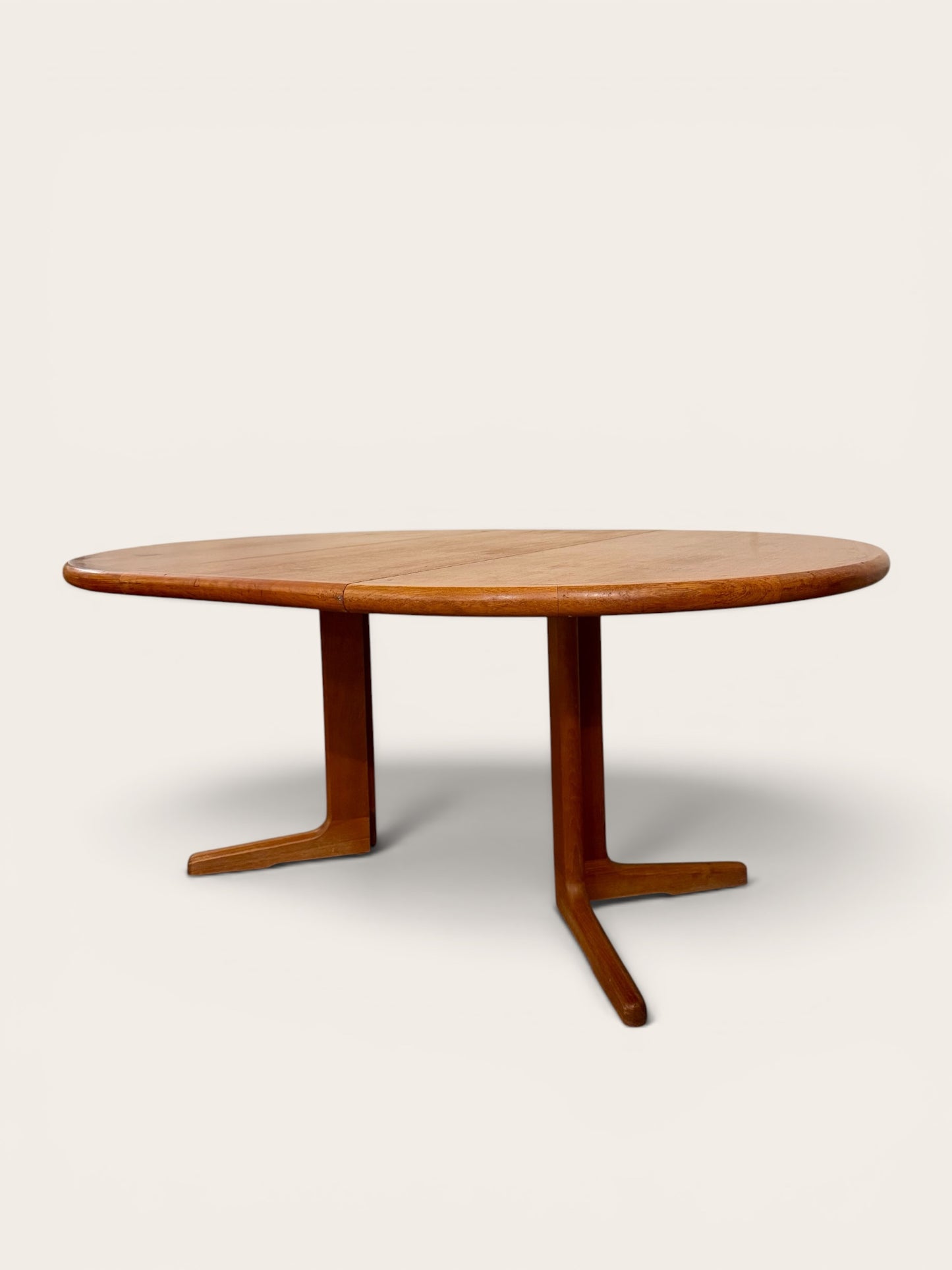 Vintage MCM Ansager Møbelfabrik Danish Teak Dining Table with Extension Leaf, 1960s