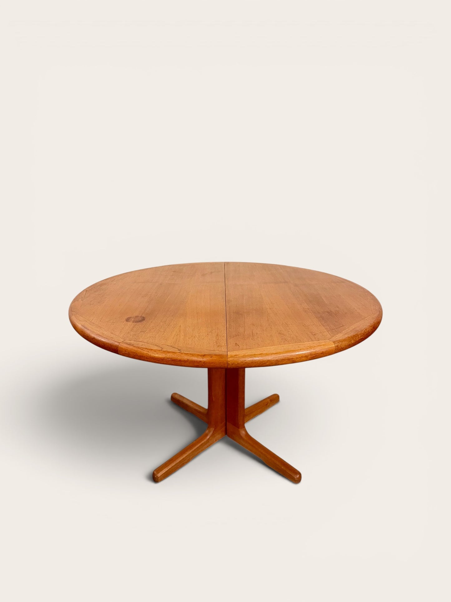Vintage MCM Ansager Møbelfabrik Danish Teak Dining Table with Extension Leaf, 1960s
