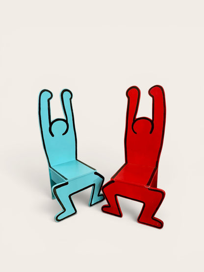 Vintage Pop Culture Keith Haring Inspired Chairs