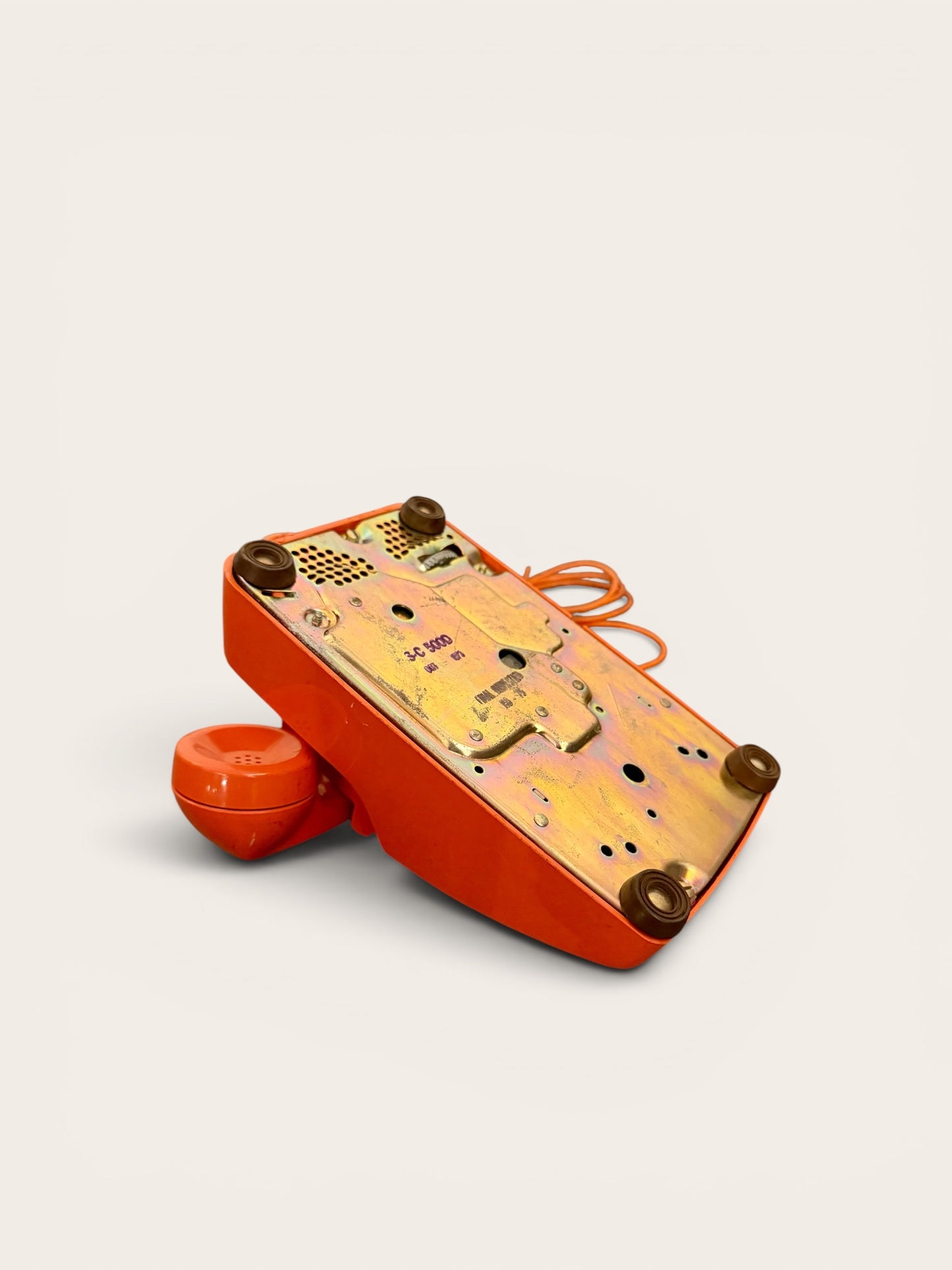 Vintage Orange Tangerine Rotary Telephone