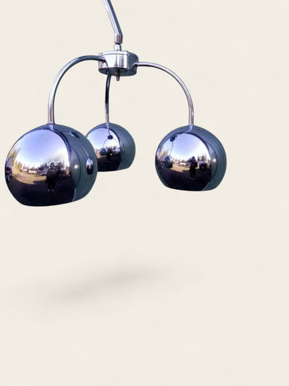 Vintage MCM Space Age Arc Floor Lamp – Chrome Eyeball Cluster (3 Light)