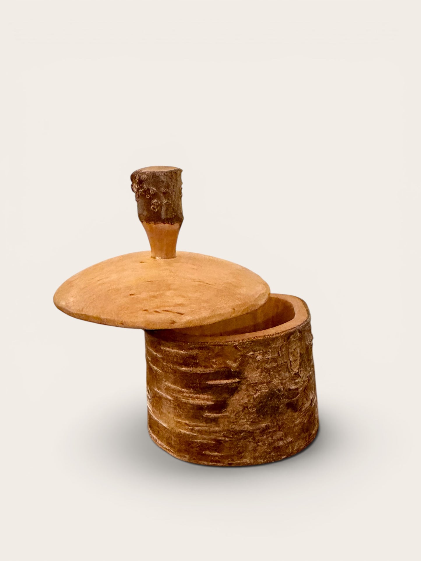 Hand-Turned Birch Bark Box