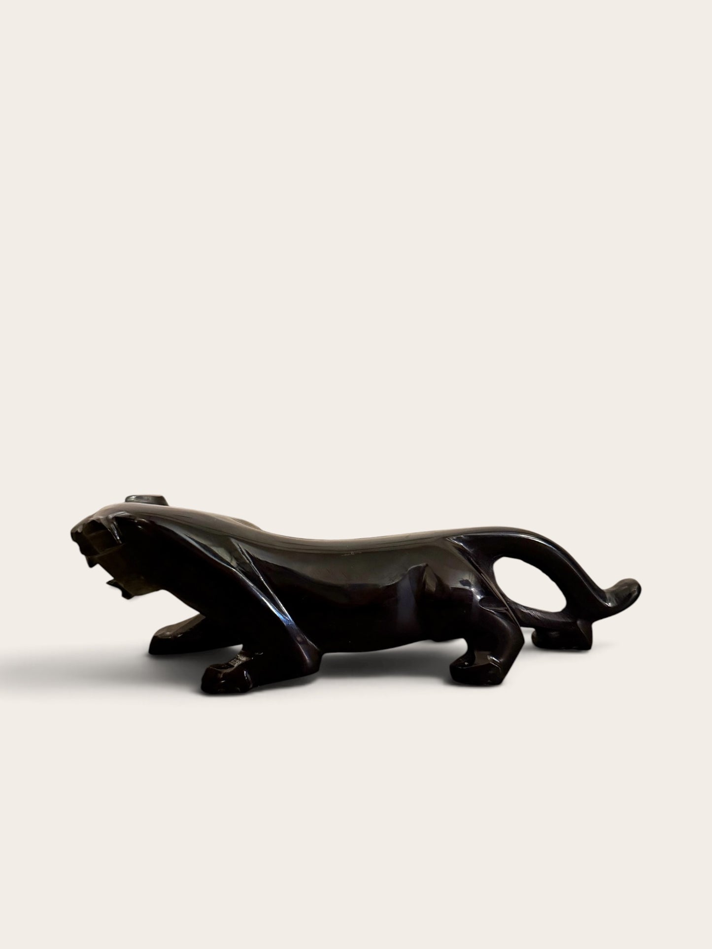 Vintage Carved Stone Panther