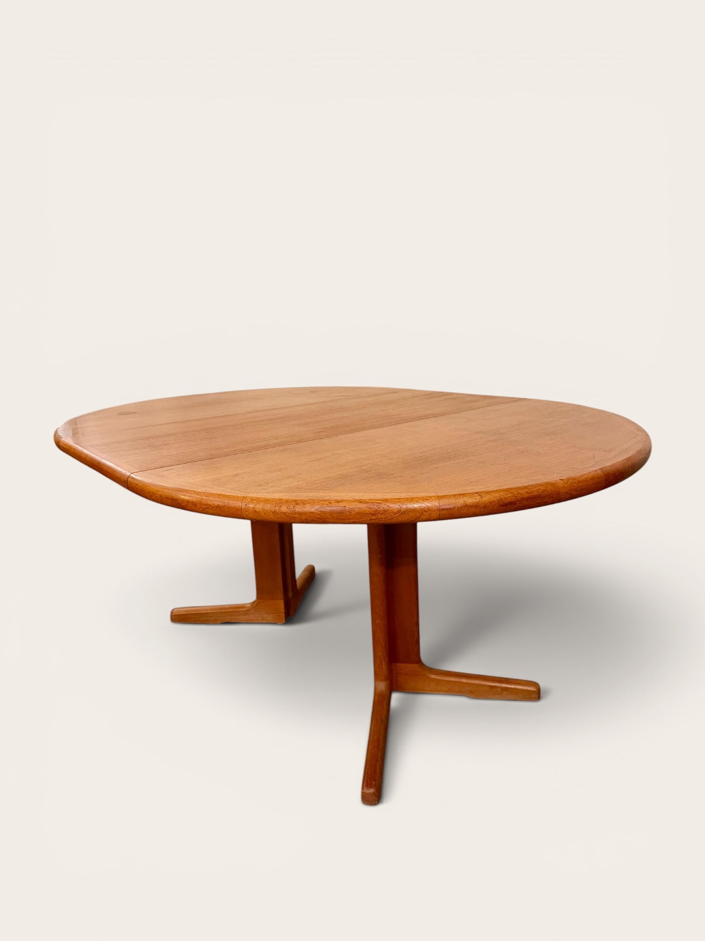 Vintage MCM Ansager Møbelfabrik Danish Teak Dining Table with Extension Leaf, 1960s