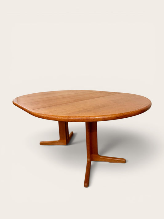 Vintage MCM Ansager Møbelfabrik Danish Teak Dining Table with Extension Leaf, 1960s