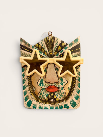 Folk Art Star Sunglasses Wall Hanging