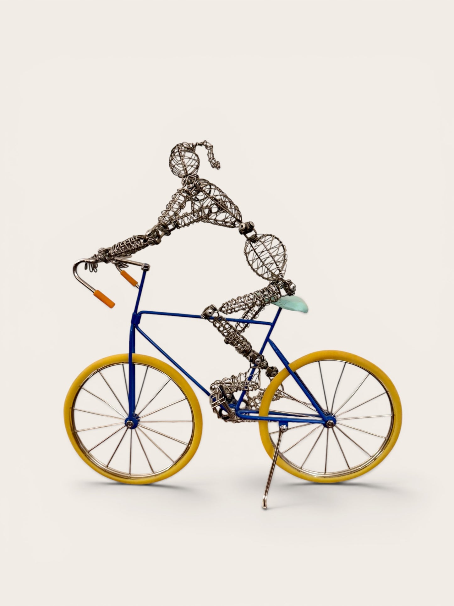 Wire Art Bicyclist Sculpture