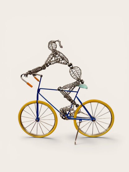 Wire Art Bicyclist Sculpture