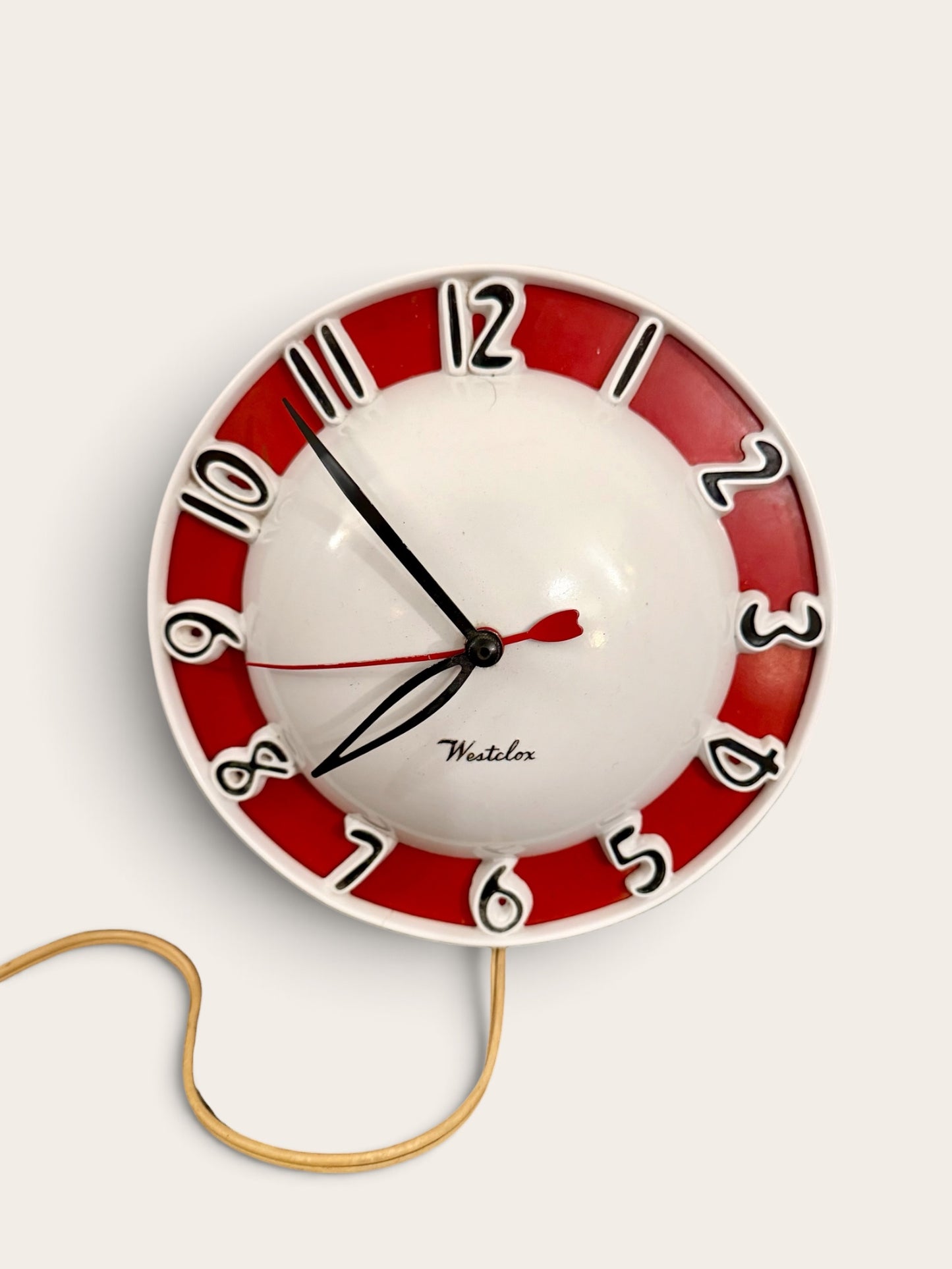 Working Vintage Westclox Atomic MCM Wall Clock