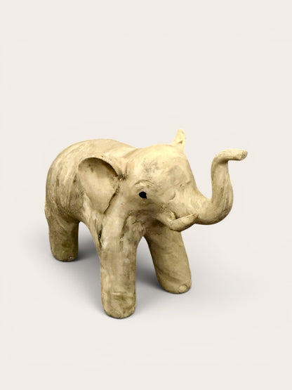 Vintage Hand Carved Elephant Sculpture