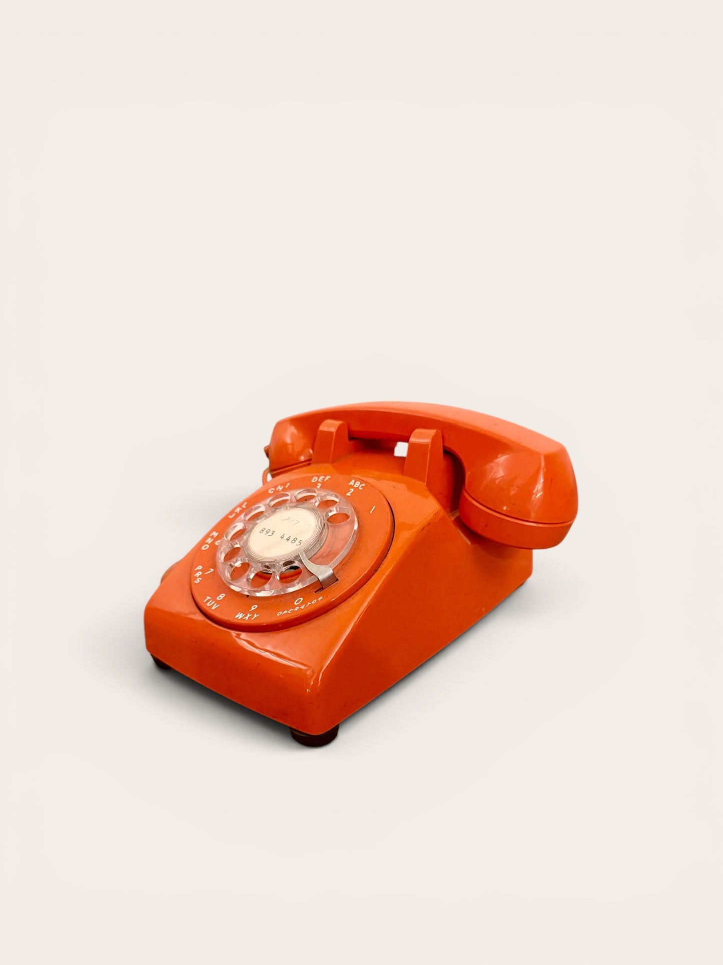 Vintage Orange Tangerine Rotary Telephone