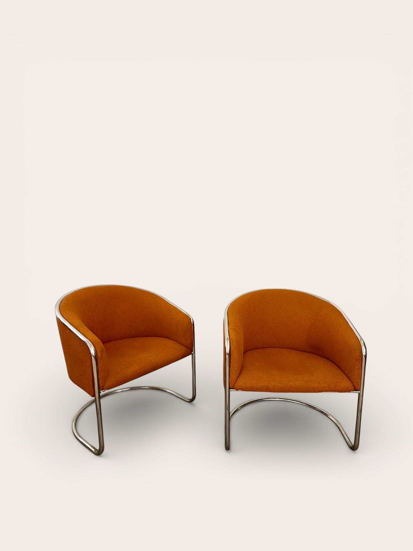 Pair of Anton Lorenz for Thonet Vintage MCM Cantilever Tub Chairs