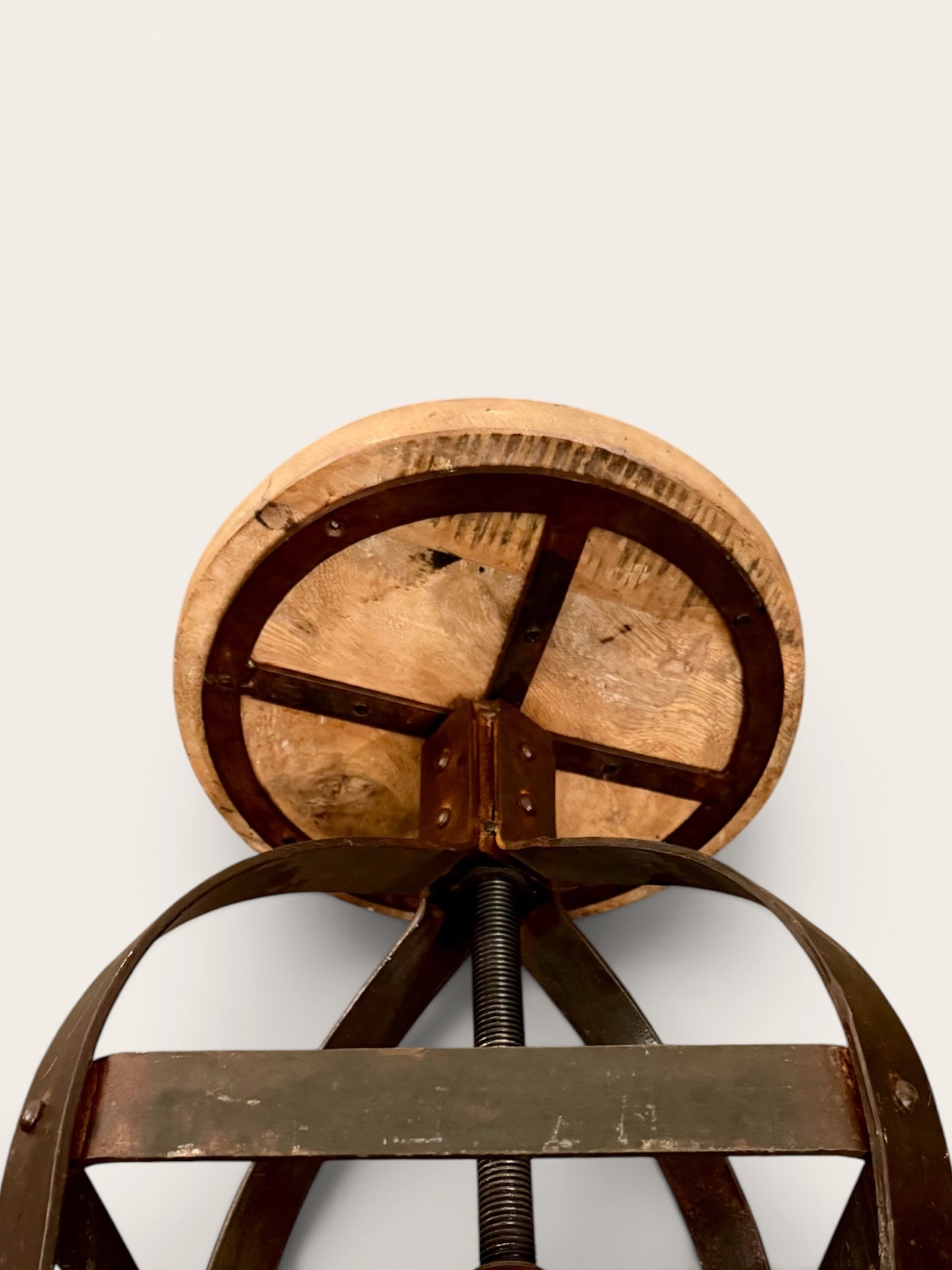 Vintage Industrial Adjustable Swivel Stools (1940s) - 9 Available