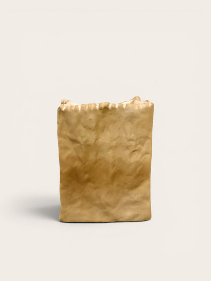 Vintage 1970s Nora Craft Paper Bag Vase