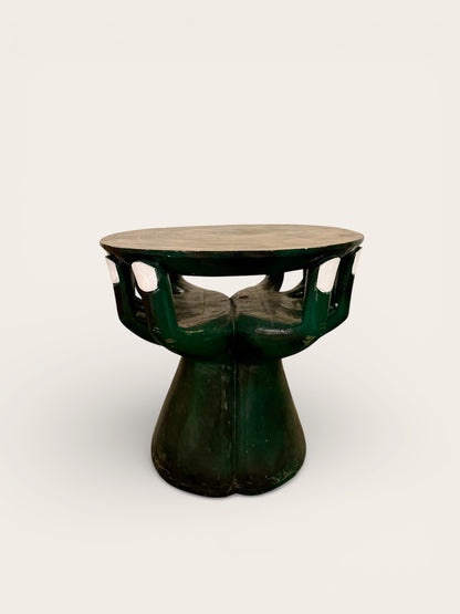 1970s Folk Art Hand-carved Dark Green “Hand” Table