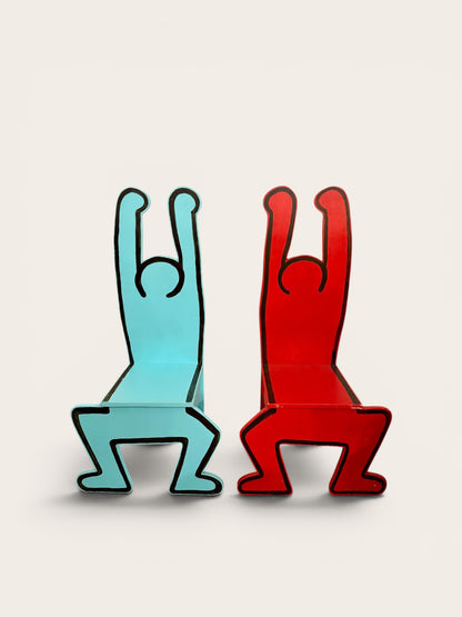 Vintage Pop Culture Keith Haring Inspired Chairs