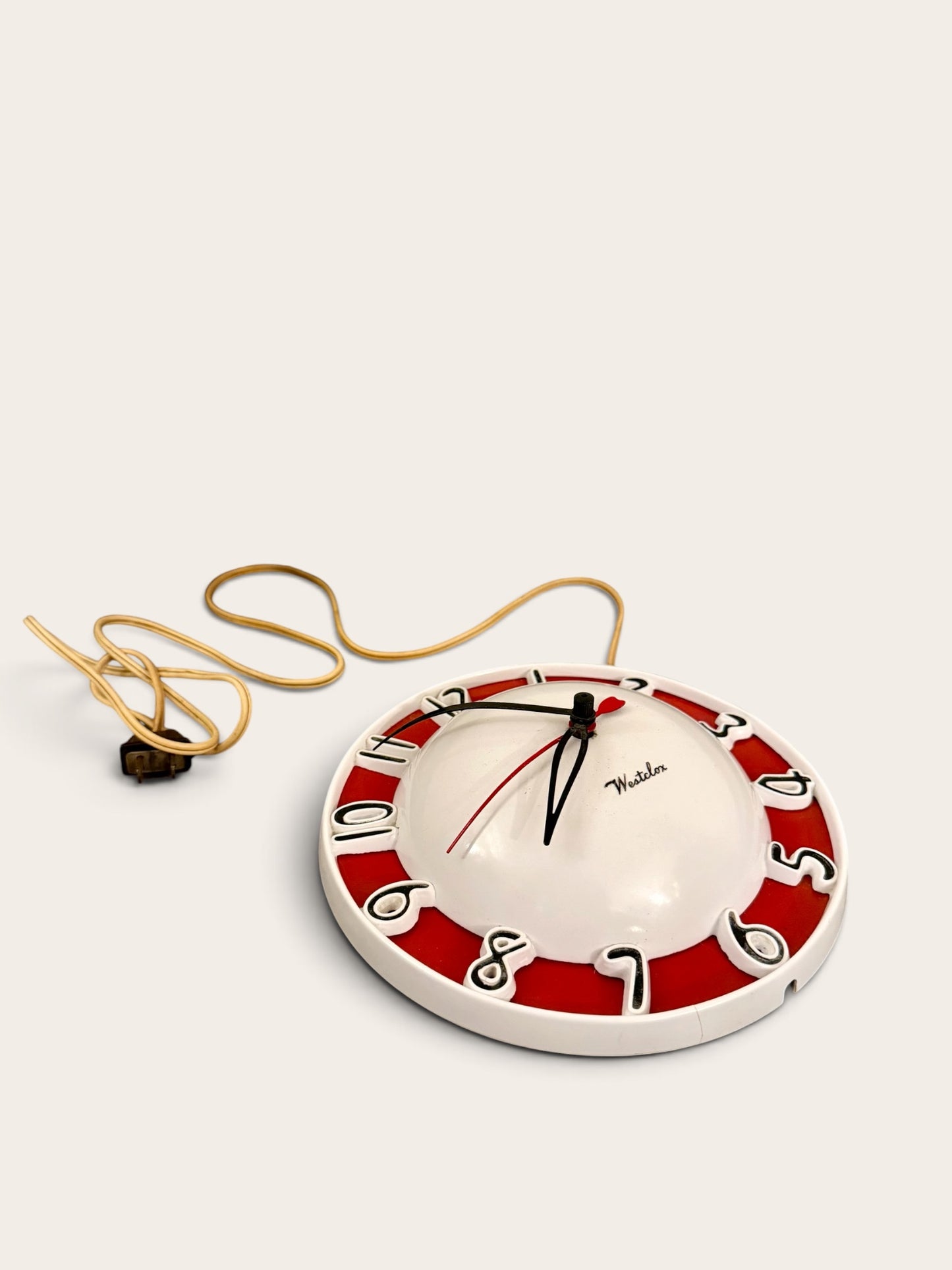 Working Vintage Westclox Atomic MCM Wall Clock