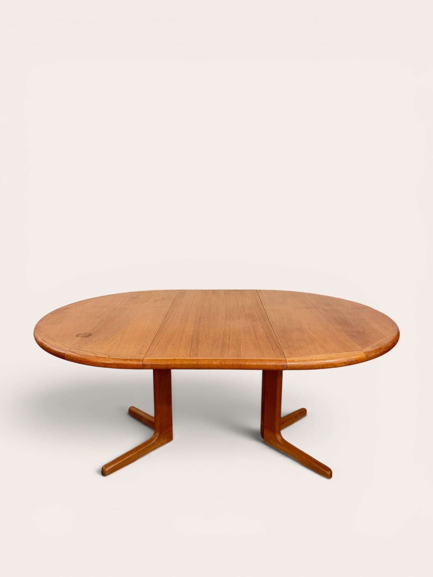 Vintage MCM Ansager Møbelfabrik Danish Teak Dining Table with Extension Leaf, 1960s