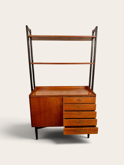 Vintage MCM Scandinavian Modular Teak Shelving Unit | 1960s