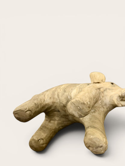 Vintage Hand Carved Elephant Sculpture