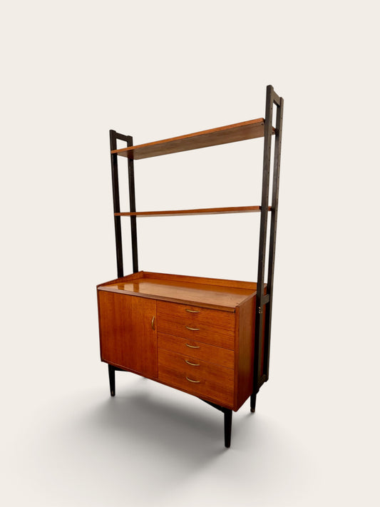 Vintage MCM Scandinavian Modular Teak Shelving Unit | 1960s