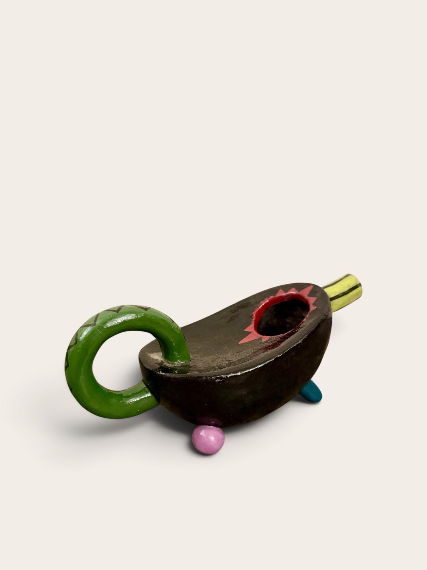 Whimsical Folk Art Pouring Vessel