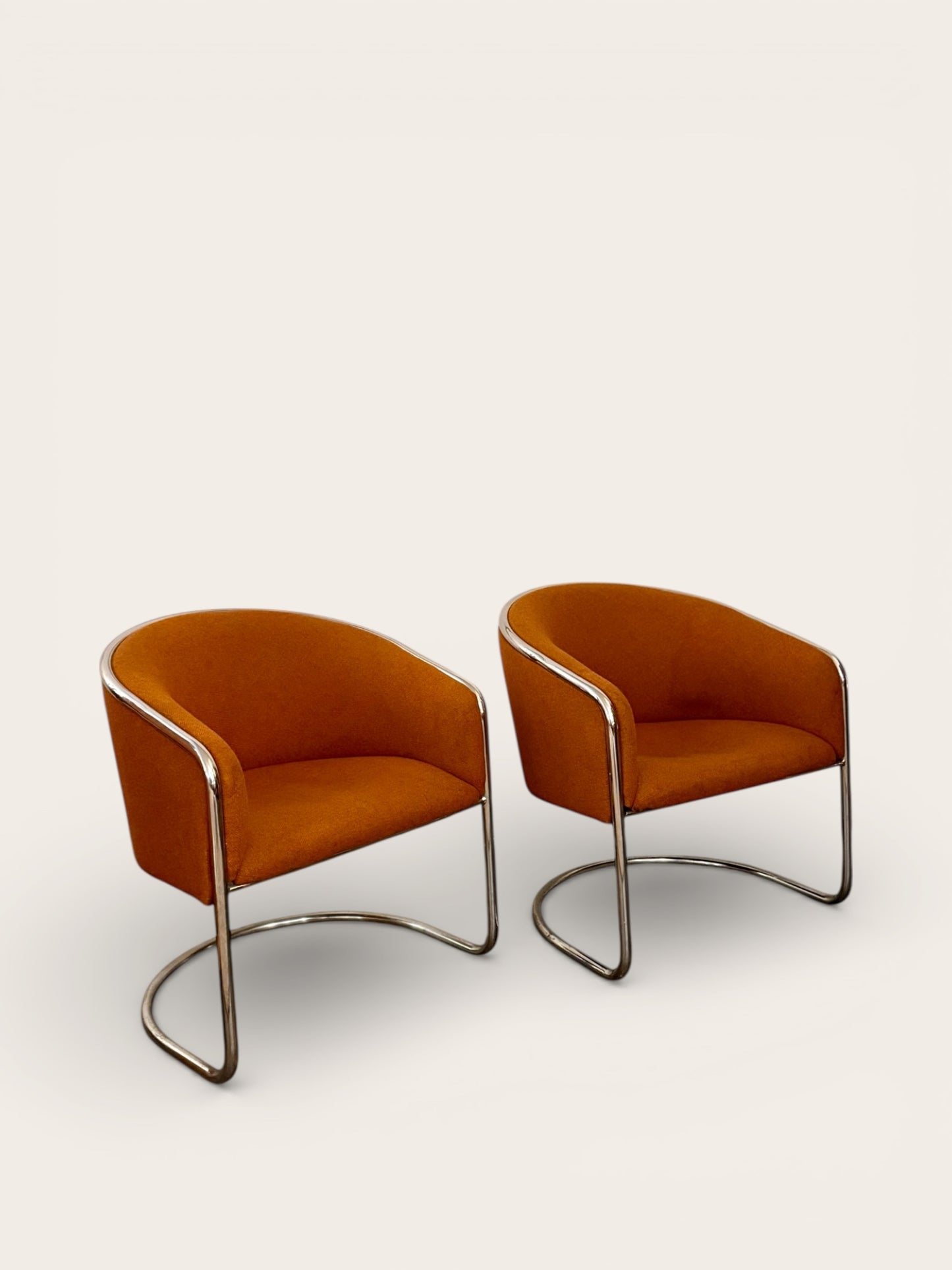 Pair of Anton Lorenz for Thonet Vintage MCM Cantilever Tub Chairs