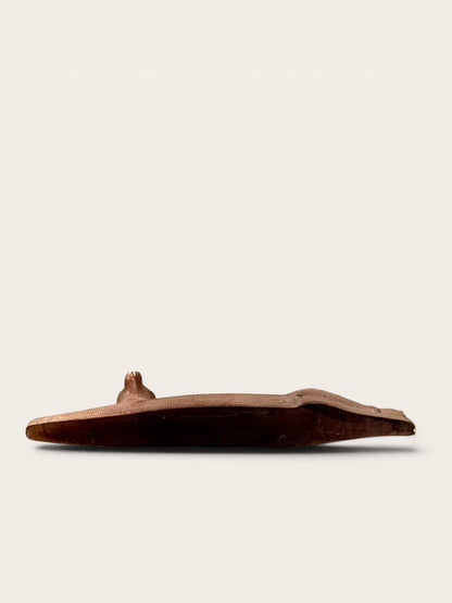Modernist Reclining Stone Cat Sculpture