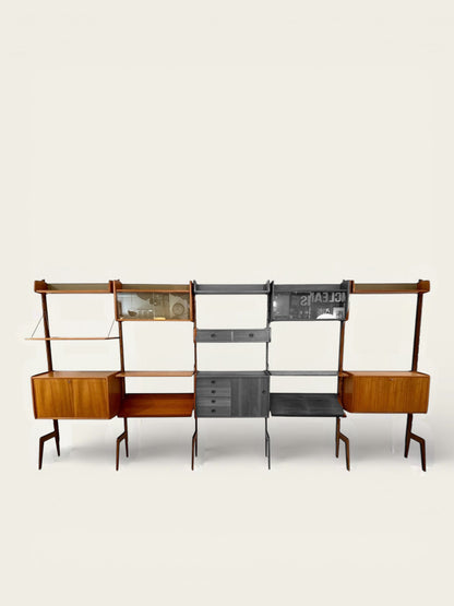 Rare 1960s Vintage MCM 3-Bay “Ergo” Wall Unit by John Texmon for Blindheim Møbelfabrikk
