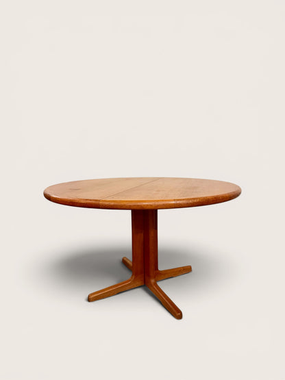 Vintage MCM Ansager Møbelfabrik Danish Teak Dining Table with Extension Leaf, 1960s