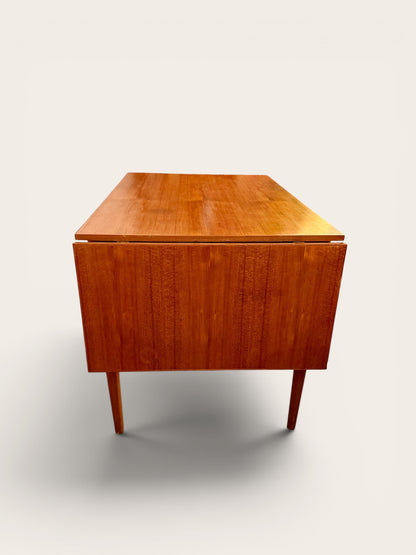 Vintage 1960s Danish MCM Teak Desk with Drop-Leaf and Moveable Drawers