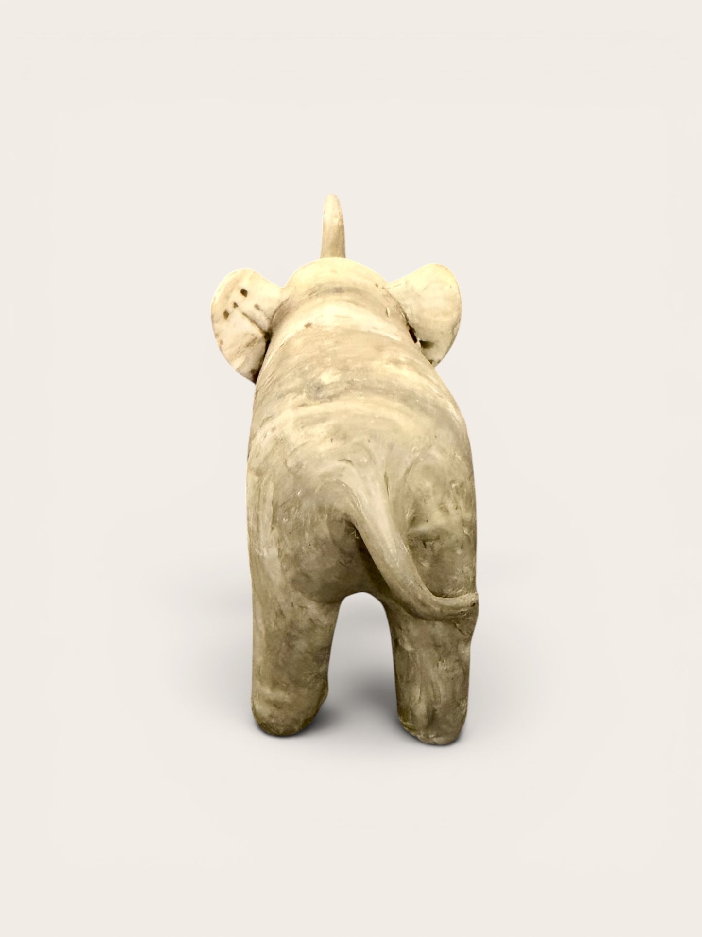 Vintage Hand Carved Elephant Sculpture