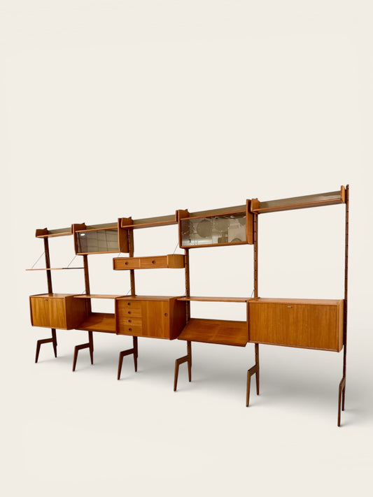 Rare 1960s Vintage MCM 5-Bay “Ergo” Wall Unit by John Texmon for Blindheim Møbelfabrikk