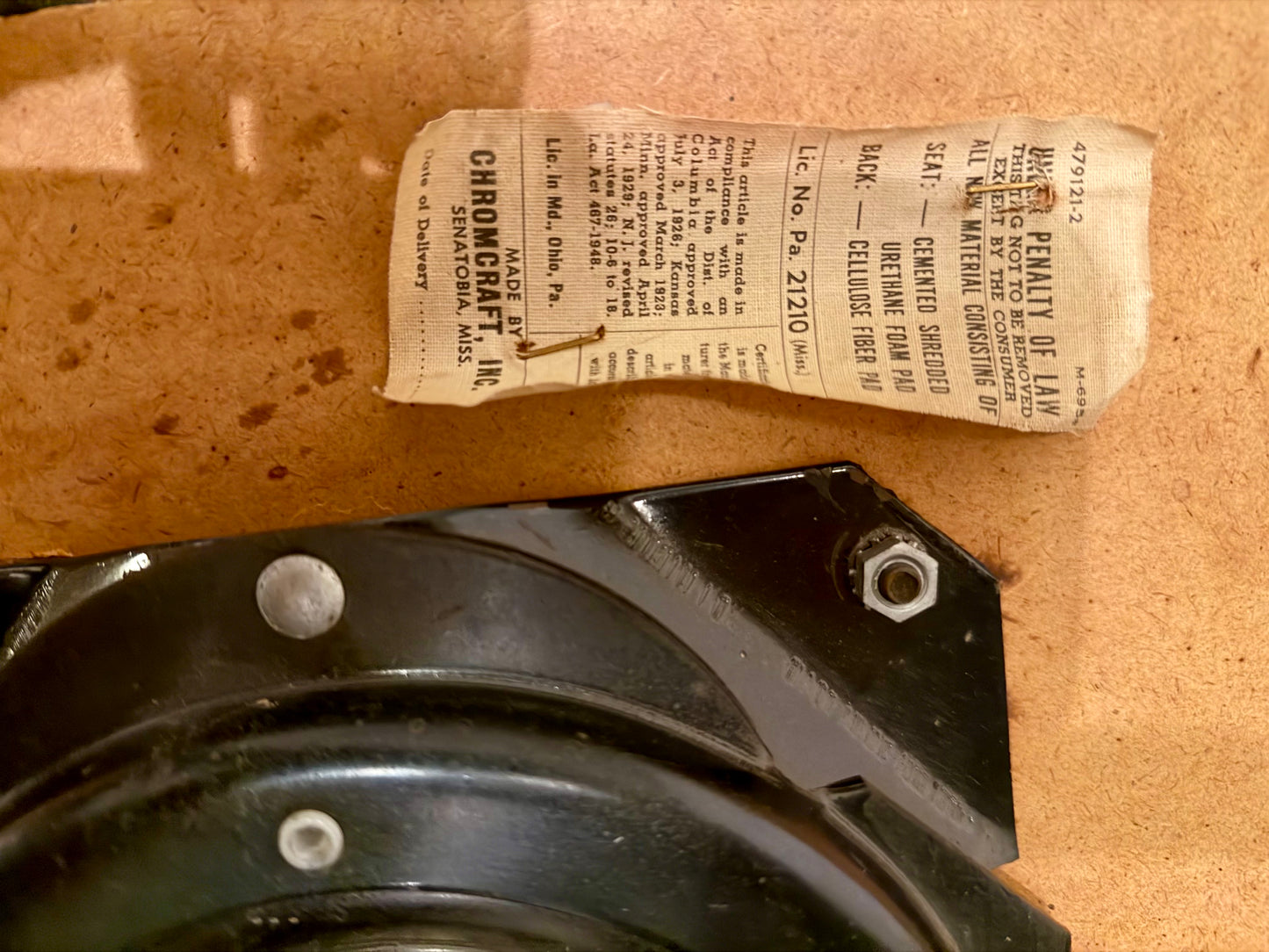 Vintage 1969 Chromcraft Swivel Bar Set with Original Avocado Green Upholstery