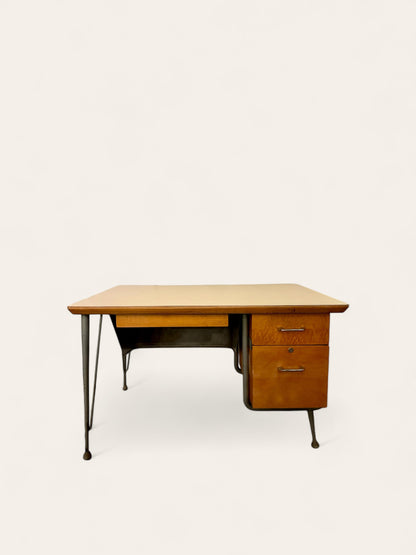 Rare Industrial MCM Stylish Desk by Raymond Loewy for Brunswick