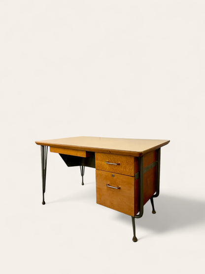 Rare Industrial MCM Stylish Desk by Raymond Loewy for Brunswick