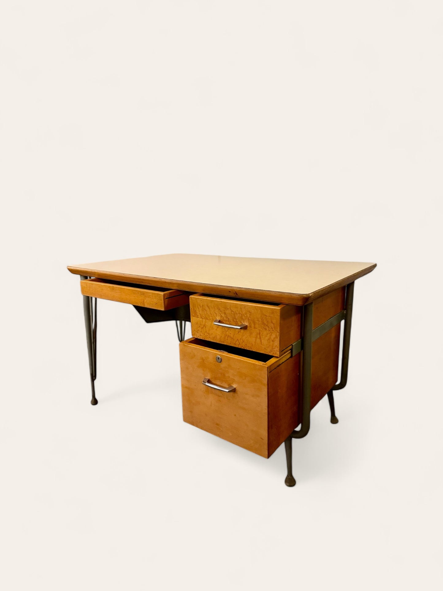 Rare Industrial MCM Stylish Desk by Raymond Loewy for Brunswick