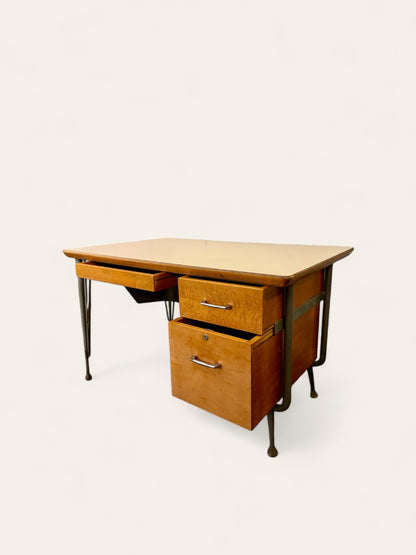 Rare Industrial MCM Stylish Desk by Raymond Loewy for Brunswick