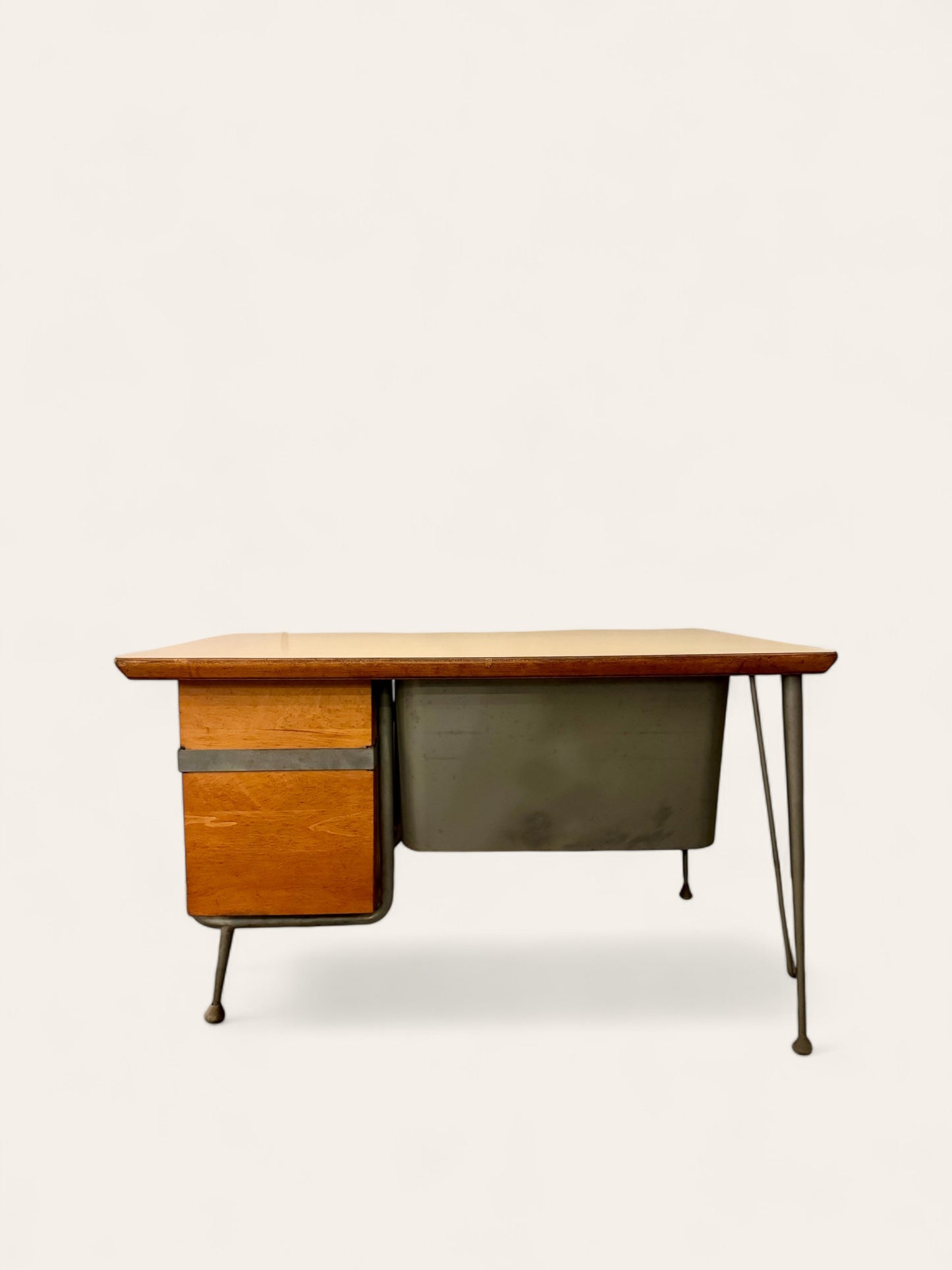 Rare Industrial MCM Stylish Desk by Raymond Loewy for Brunswick