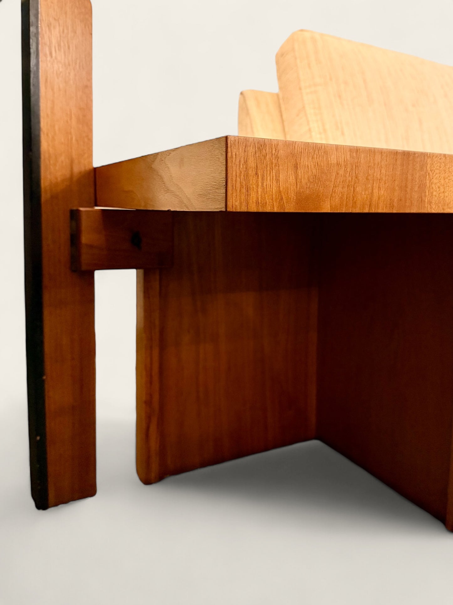 Vintage Mid-Century Modern Sofa with Integrated Walnut Tables and Hanging Lamps - Attributed to John Keal