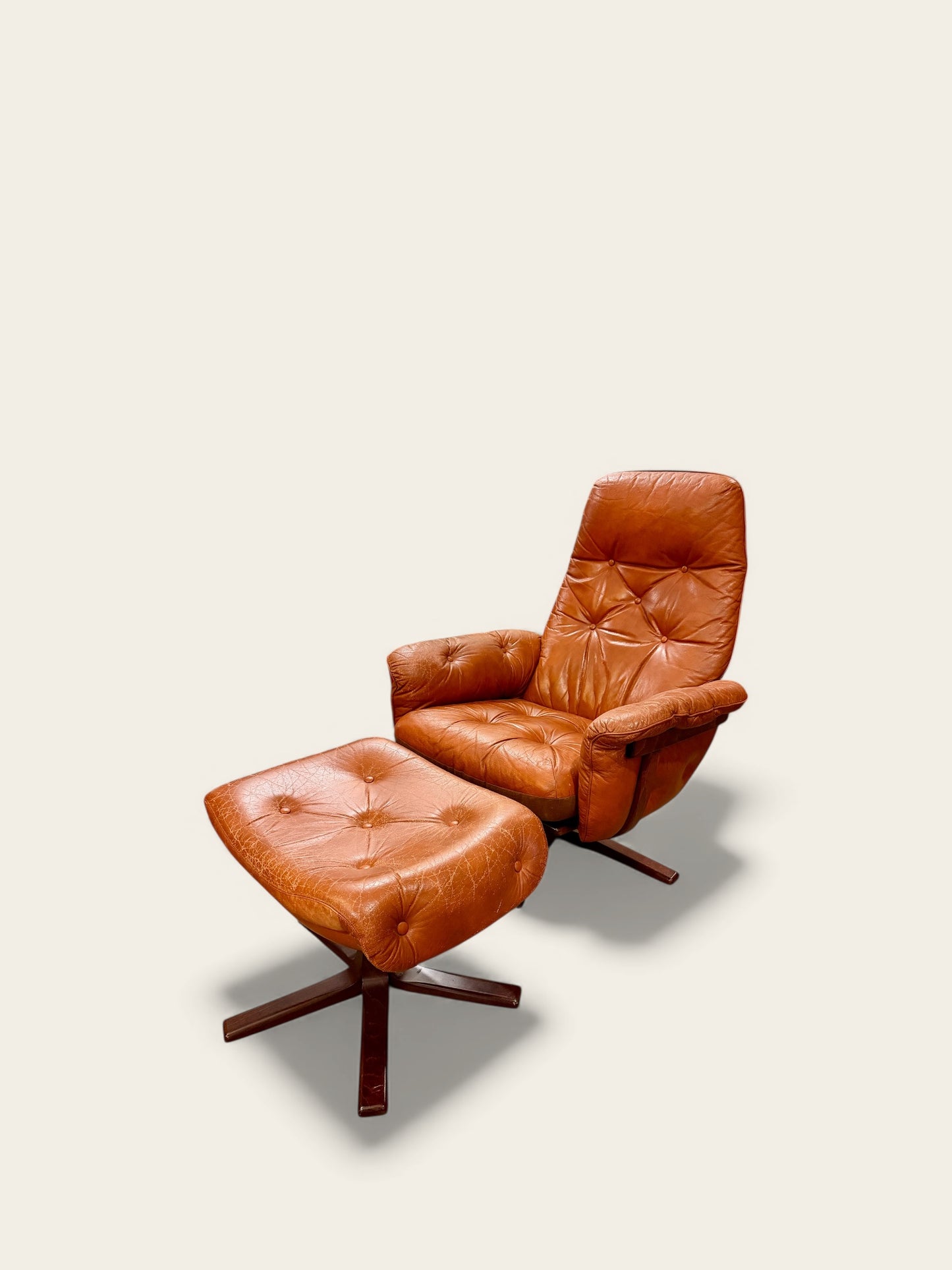 Vintage MCM Gote Möbler Lounge Chair and Ottoman, Made in Sweden