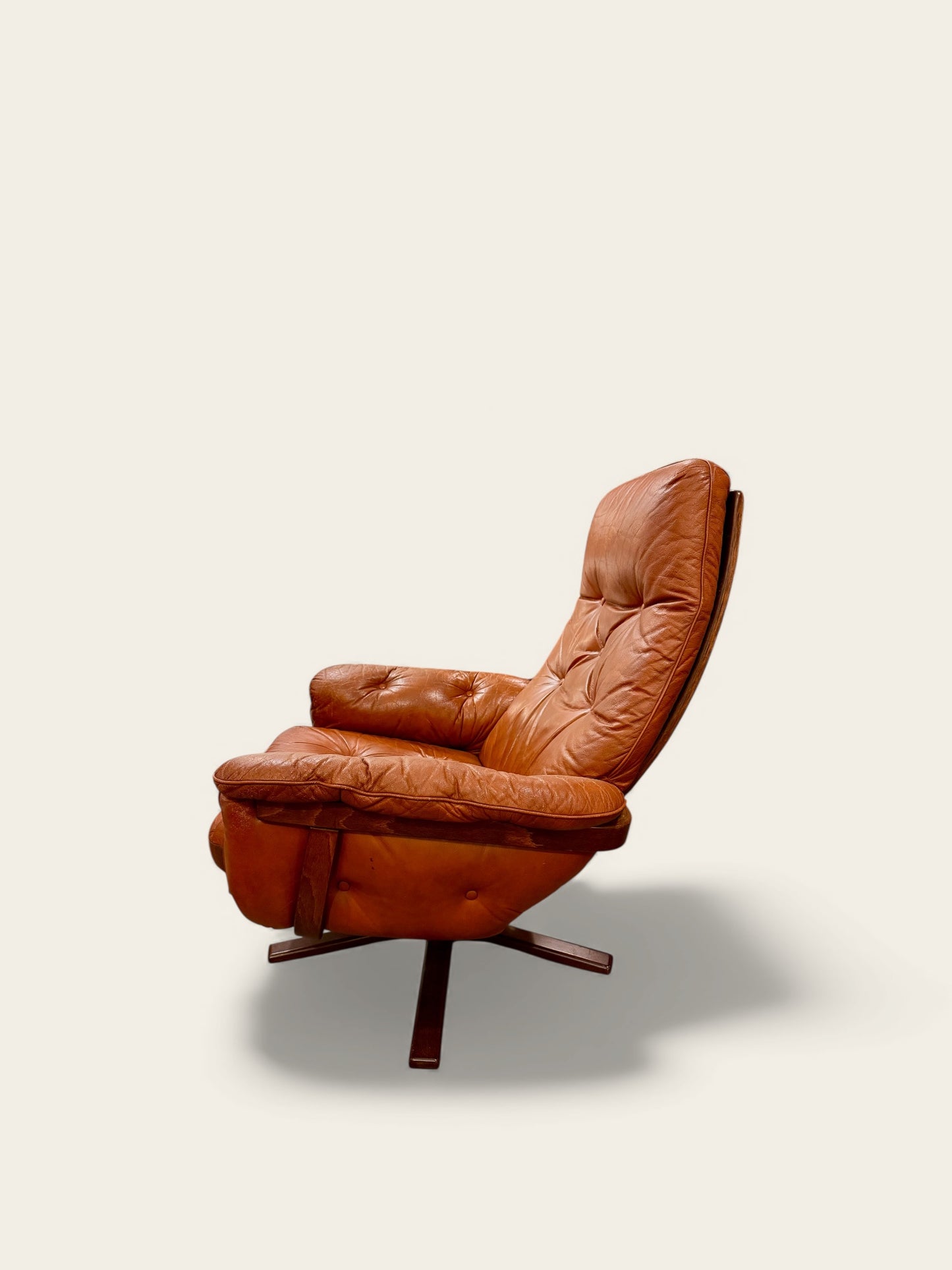 Vintage MCM Gote Möbler Lounge Chair and Ottoman, Made in Sweden