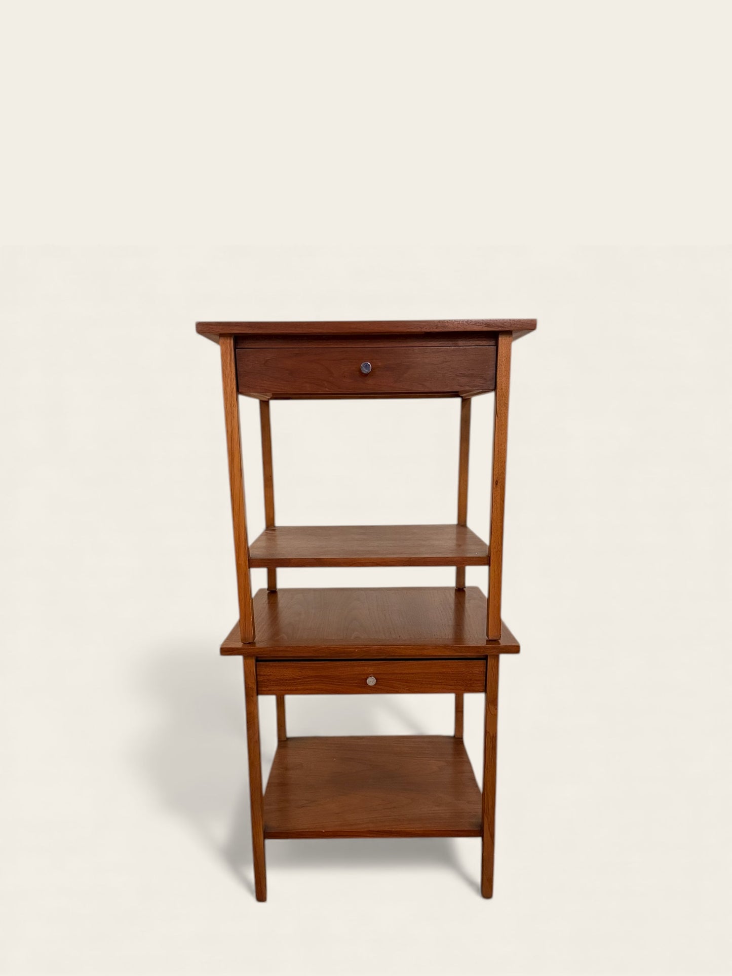 Pair of Matching Lane Altavista Walnut Wood Vintage Mid Century Modern Nightstands or Side Tables