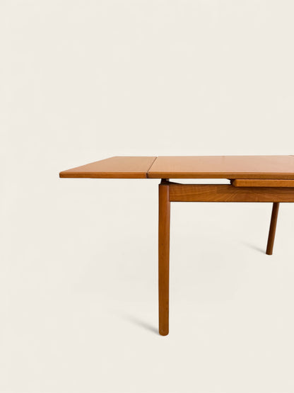 Vintage 1960s MCM Teak Dining Table with Slide-out Extensions
