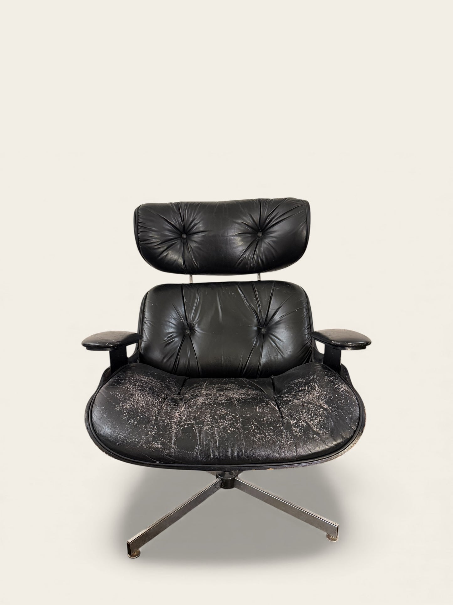 Vintage MCM Eames Style Lounge Chair and Ottoman - Likely Selig or Plycraft