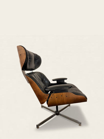 Vintage MCM Eames Style Lounge Chair and Ottoman - Likely Selig or Plycraft
