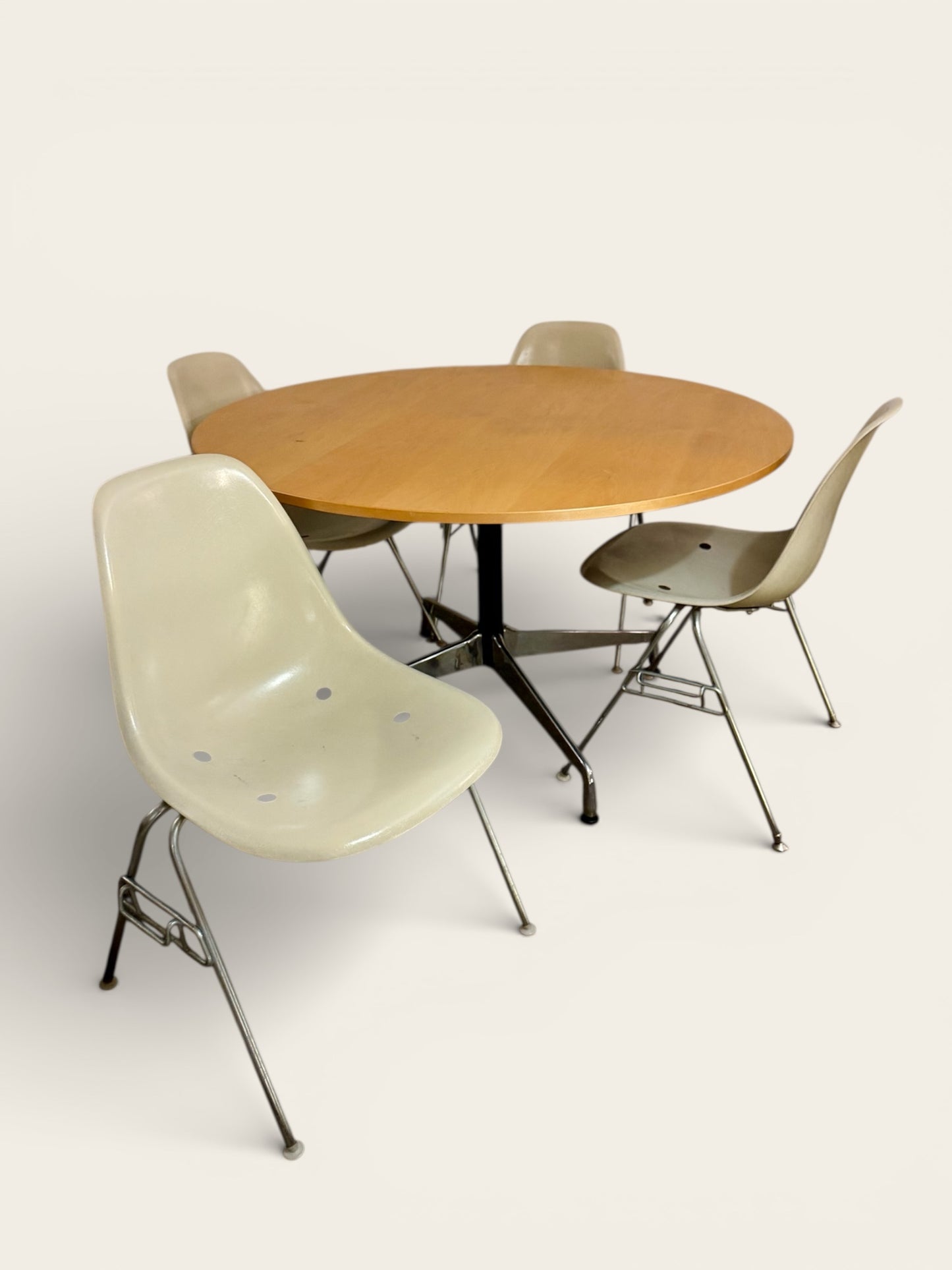 Vintage MCM Herman Miller Eames Dining Table (2007) & Chairs (1950s/60s)