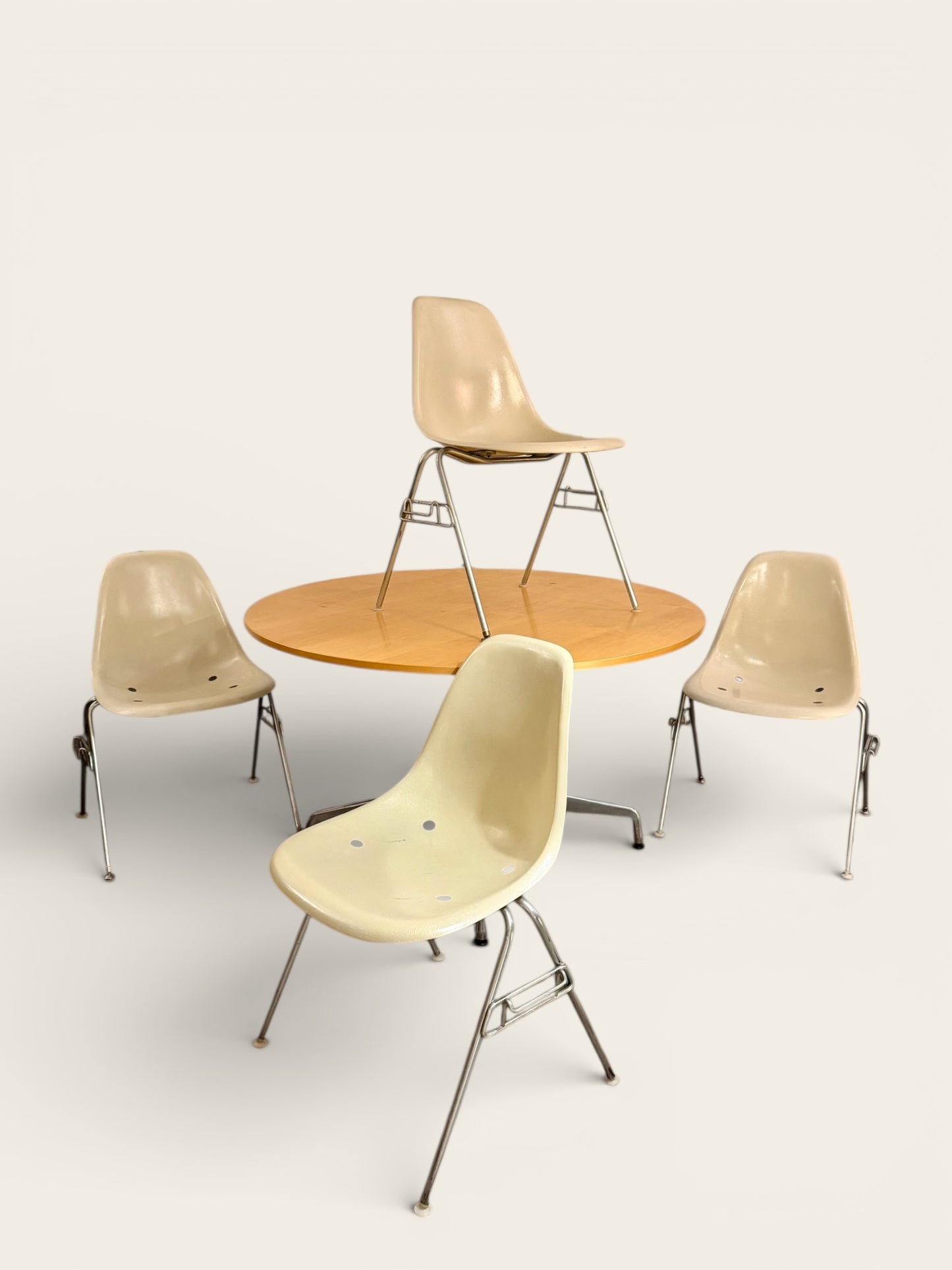 Vintage MCM Herman Miller Eames Dining Table (2007) & Chairs (1950s/60s)