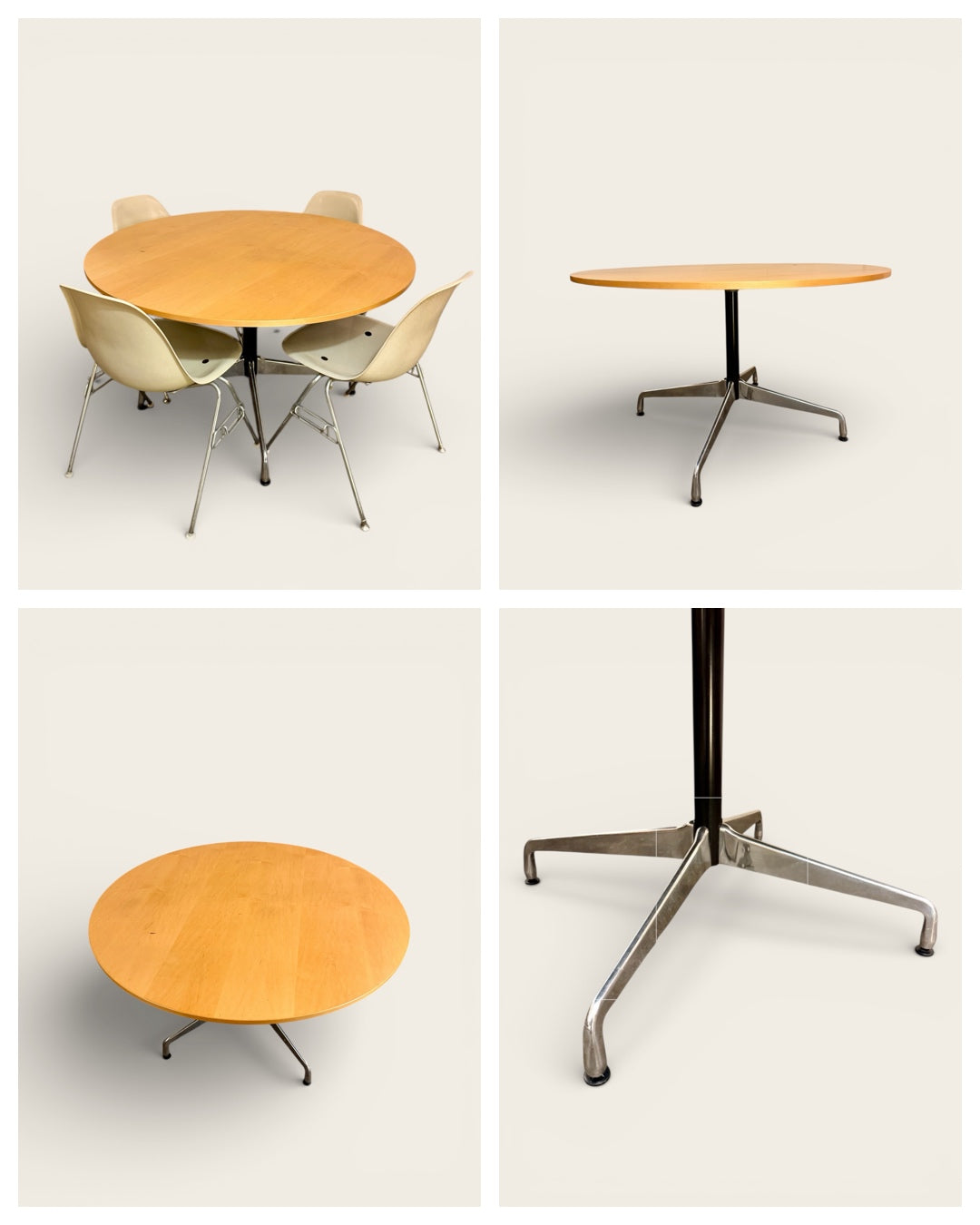 Vintage MCM Herman Miller Eames Dining Table (2007) & Chairs (1950s/60s)