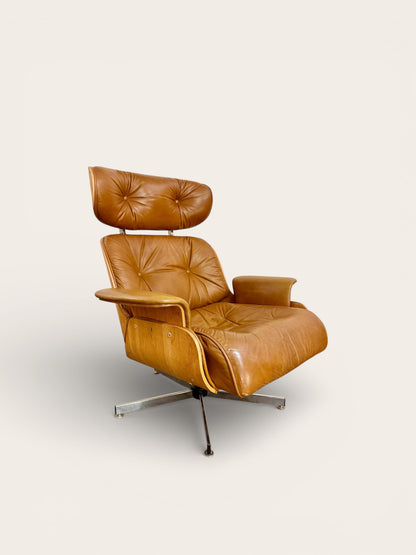 Vintage MCM Plycraft Recliner with Built-in Ottoman